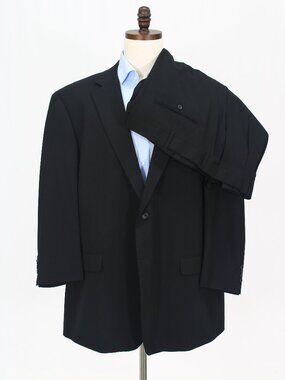 GS 54R 50x28 Black Full Suit 2-Button Solid R918